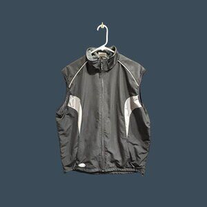 Sporthill Men’s L Windproof Black Gray Sleeveless Athletic Vest Full Zip